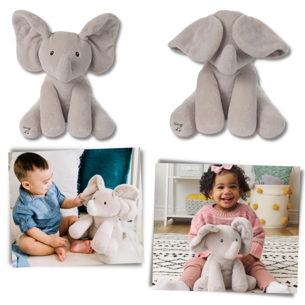 Peluche éléphant cache-cache interactif - Ozerty