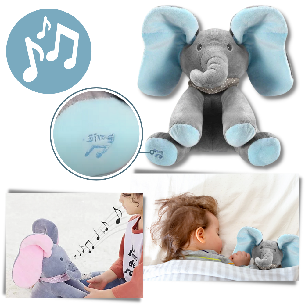 Peluche éléphant cache-cache interactif - Ozerty