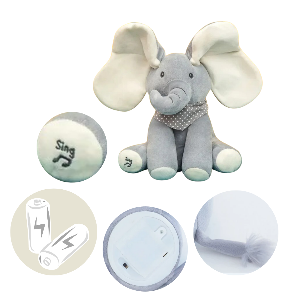 Peluche éléphant cache-cache interactif - Ozerty