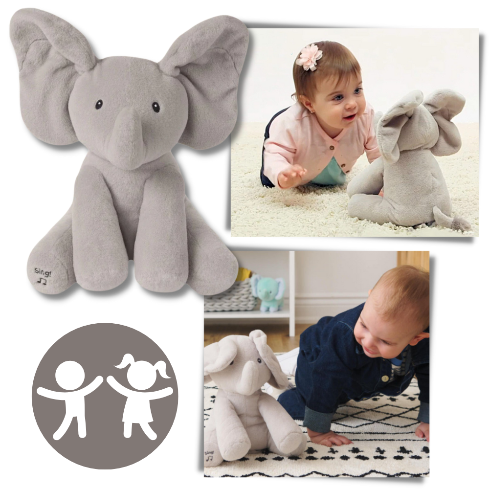 Peluche éléphant cache-cache interactif - Ozerty