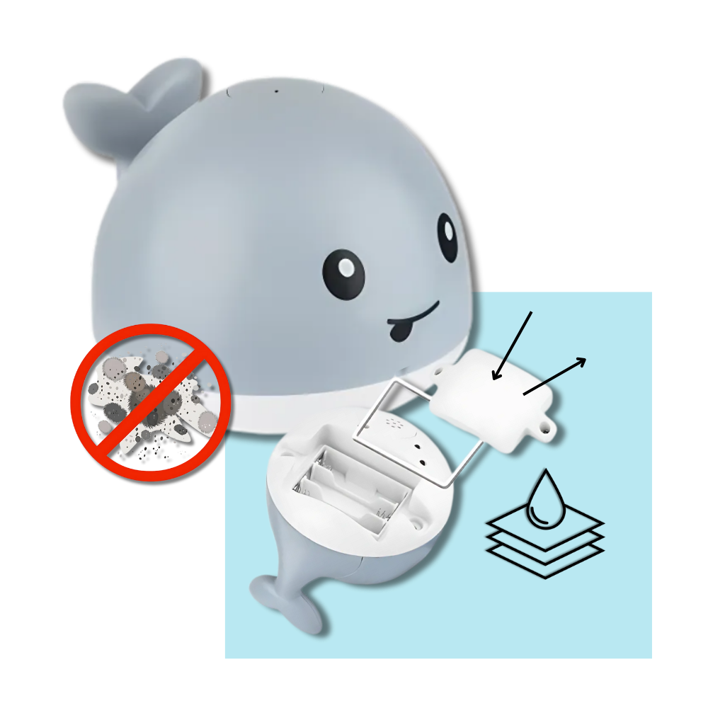 Jouet de bain interactif en forme de baleine avec lumières - Ozerty