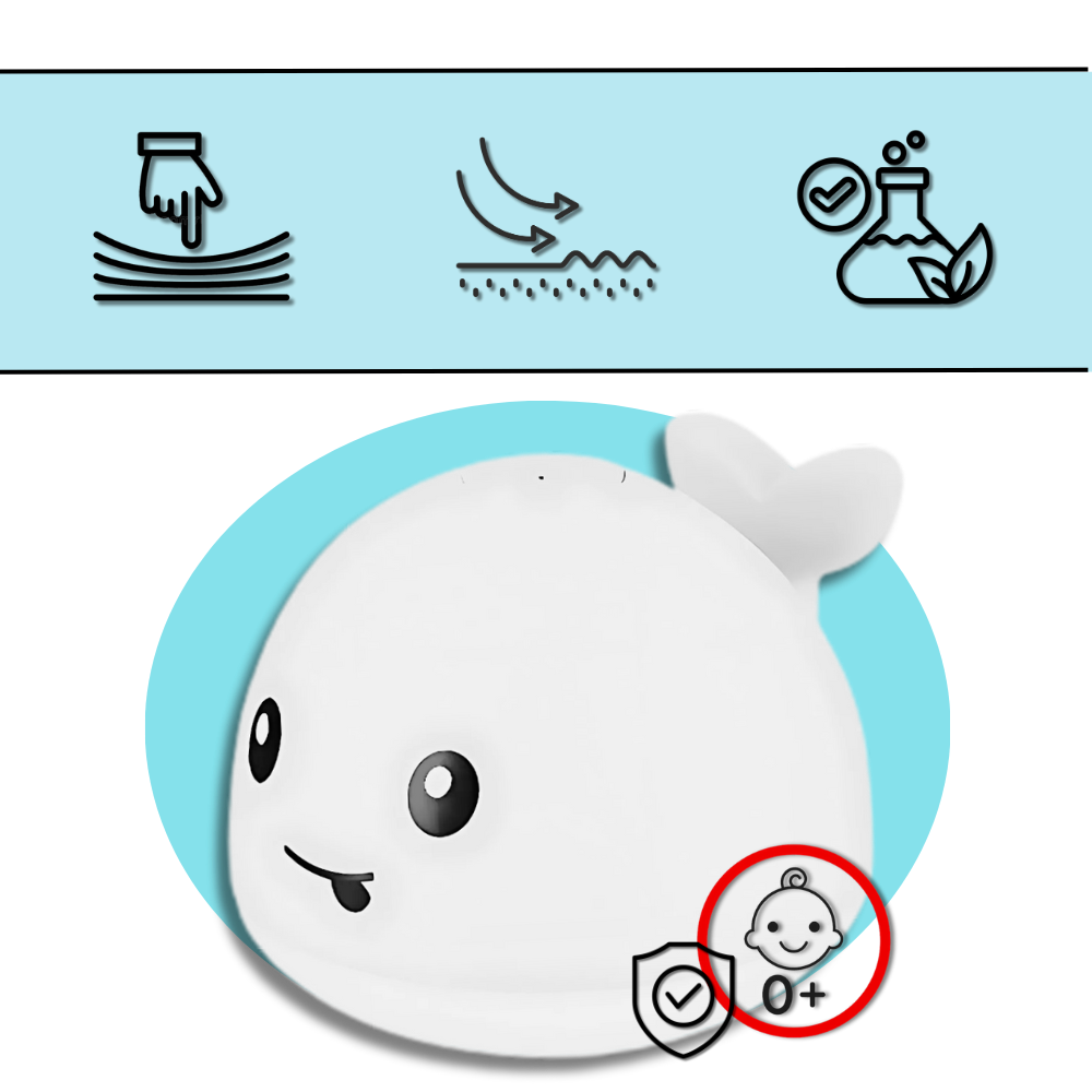 Jouet de bain interactif en forme de baleine avec lumières - Ozerty