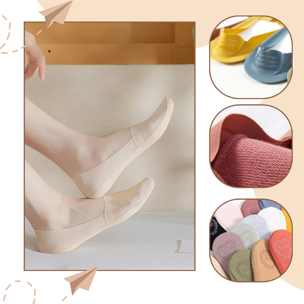 Chaussettes invisibles antidérapantes - Ozerty