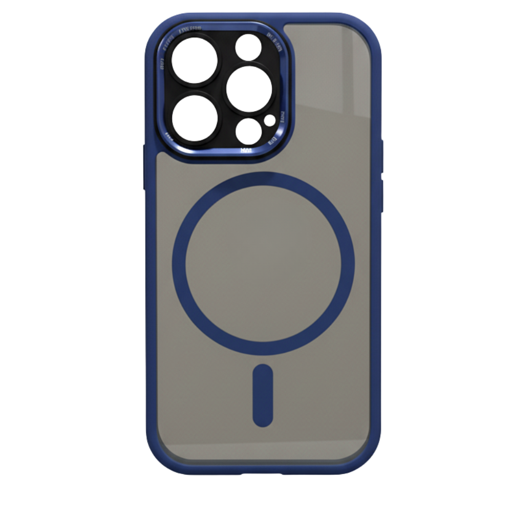 Coque magnétique antichoc pour iPhone -Bleu foncé - Ozerty