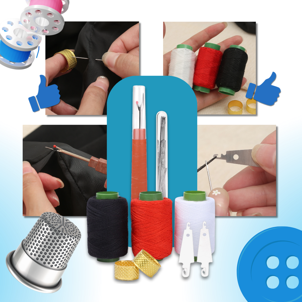 Kit d'aiguilles à broder à gros chas - Ozerty