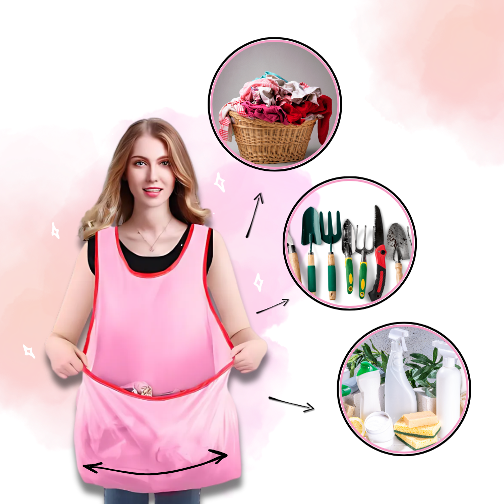 Tablier de ménage imperméable avec grande poche - Ozerty