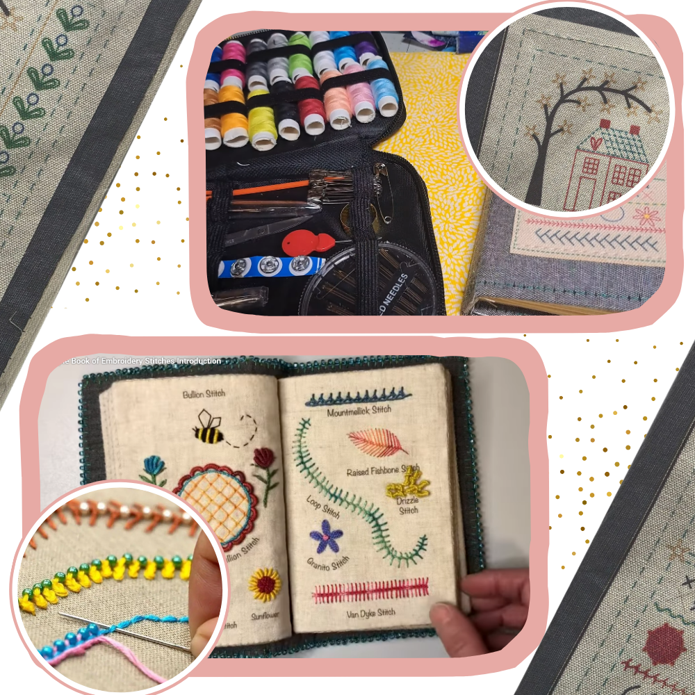 Livre de points de broderie sur lin - Ozerty