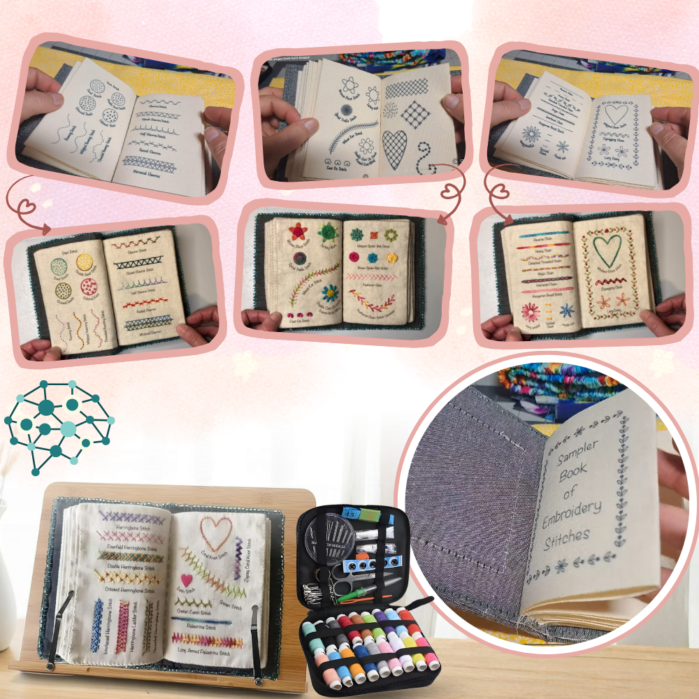 Livre de points de broderie sur lin - Ozerty