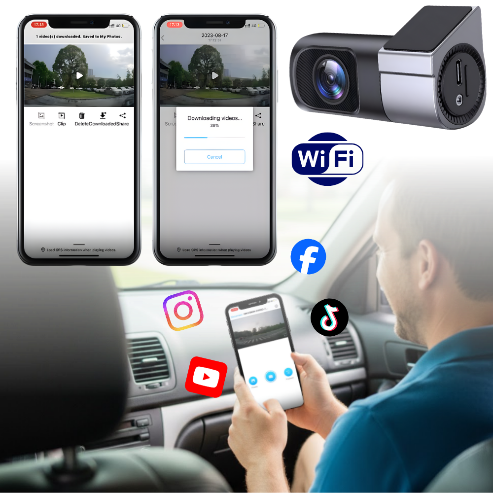 Caméra embarquée Dashcam vision nocturne - Ozerty