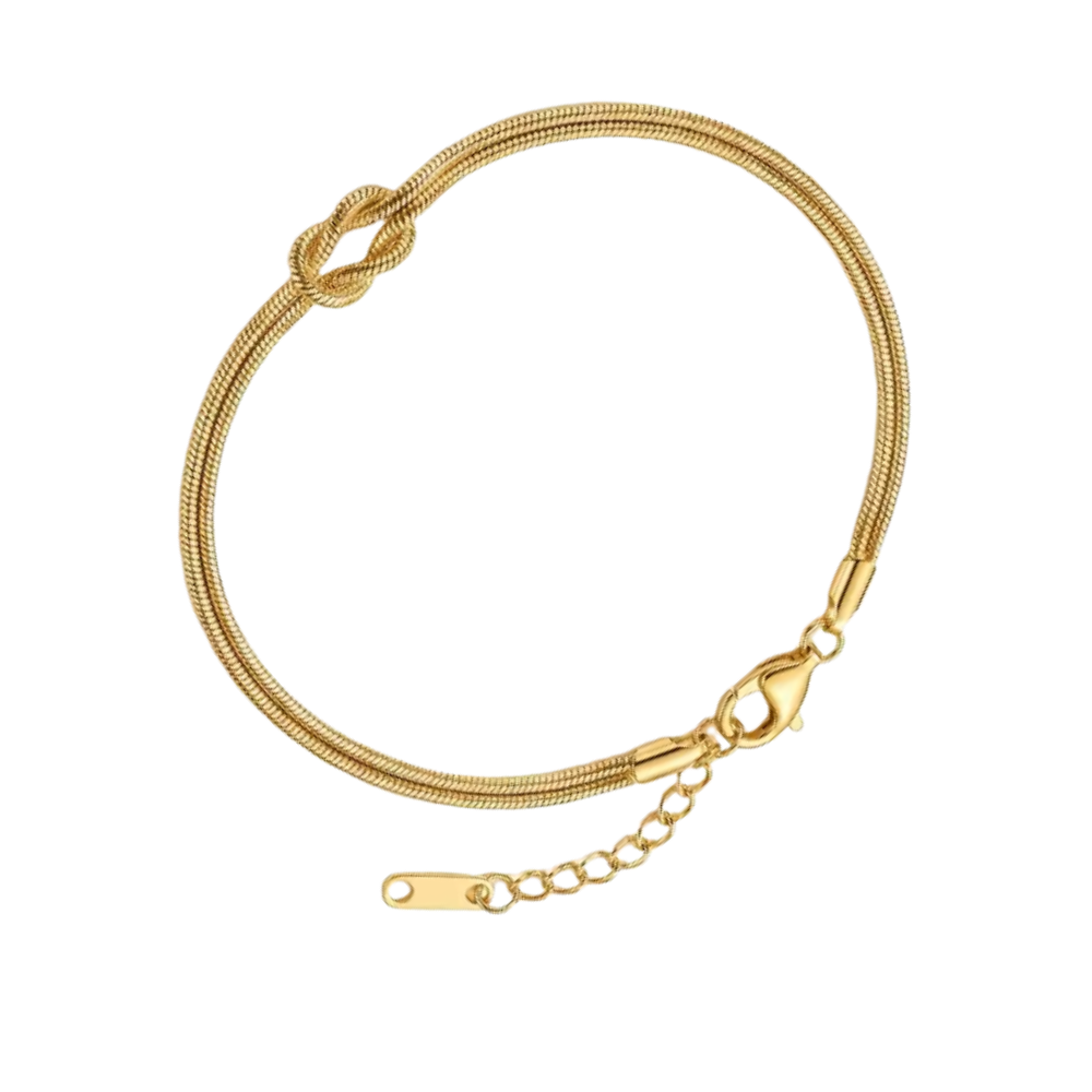 Collier et bracelet Love Knot -Or - Ozerty