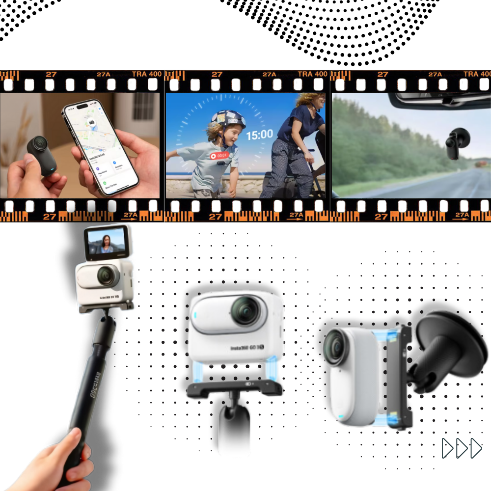 Caméra Insta 360 mains libres à montage magnétique  - Ozerty