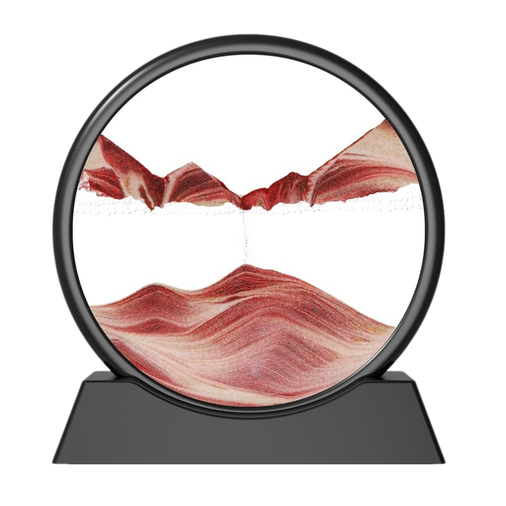 Image d'art de sable en mouvement dynamique -Marron avec cadre noir/25 x 26cm / 12 poucesMarron avec cadre noir/18 x 19cm / 7 pouces - Ozerty