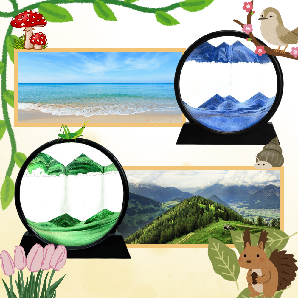 Image d'art de sable en mouvement dynamique - Ozerty