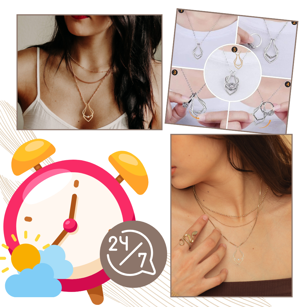 Pendentif porte-bague minimaliste - Ozerty, Support mains-libres pour téléphone 2 en 1 - Ozerty