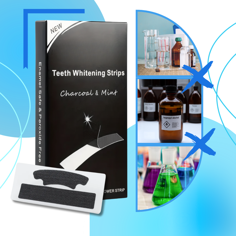 Bandes de blanchiment des dents au charbon et à la menthe - Ozerty
