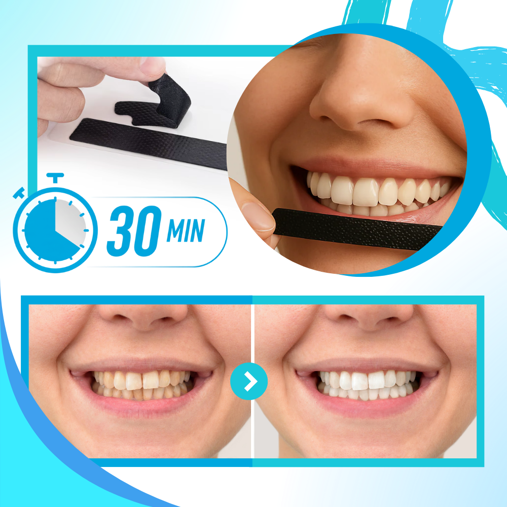 Bandes de blanchiment des dents au charbon et à la menthe - Ozerty