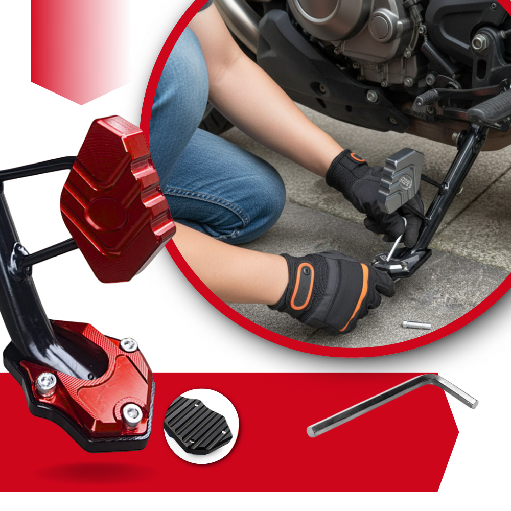 Support levier de béquille et plaque d'extension en alliage pour moto - Ozerty