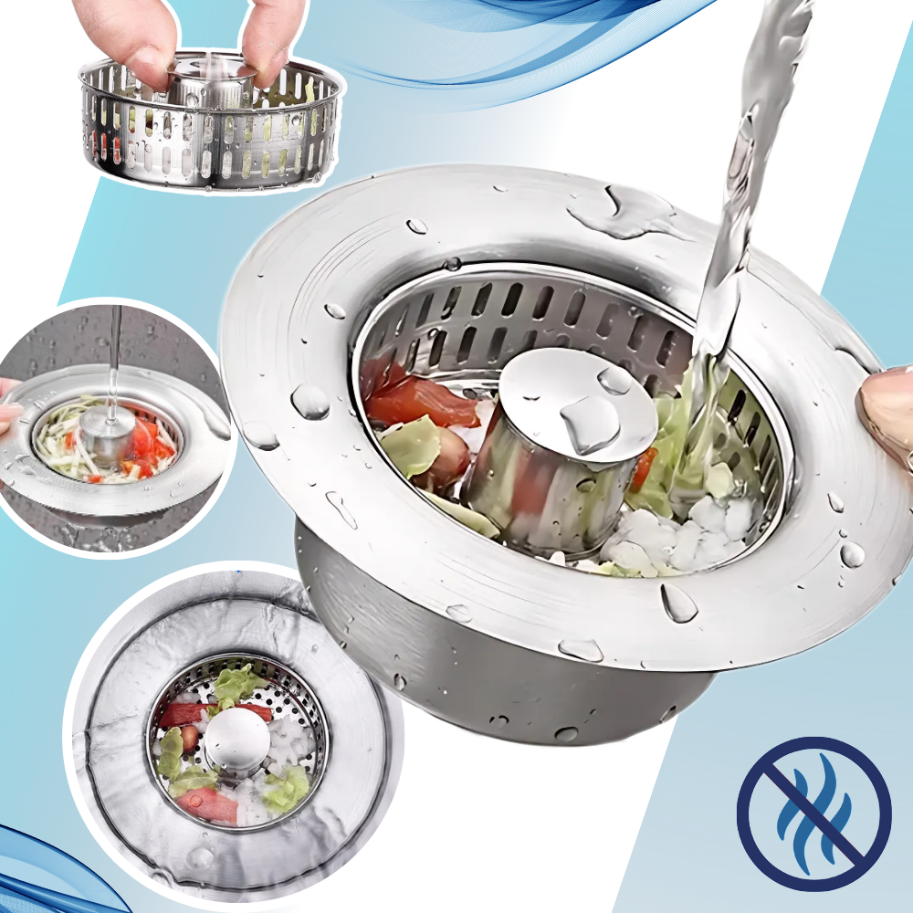 Crépine d'évier en acier inoxydable multifonctions - Ozerty