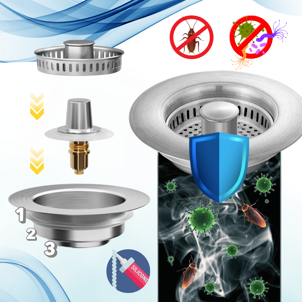 Crépine d'évier en acier inoxydable multifonctions - Ozerty