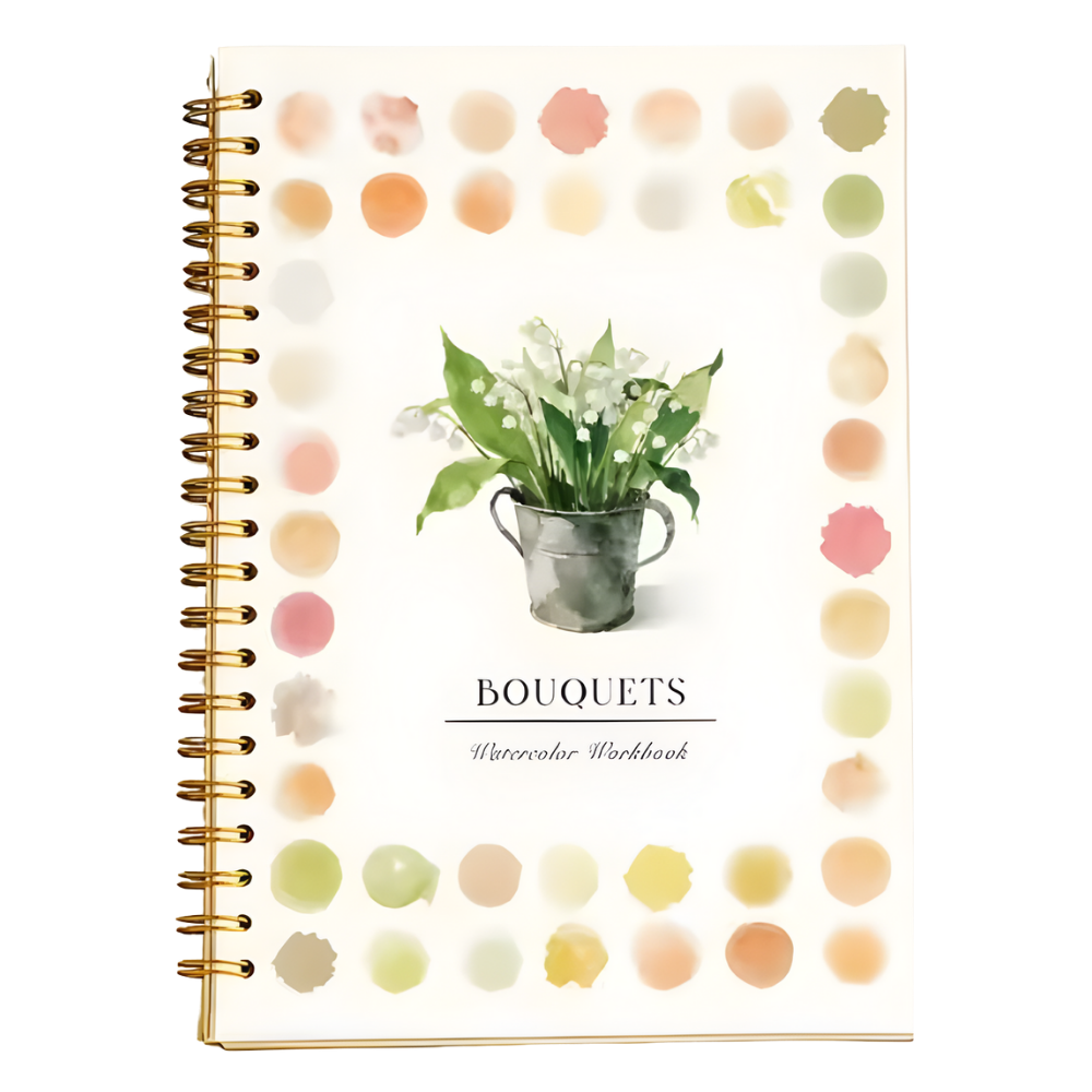 Livre de coloriage aquarelle multi-thèmes -Bouquet - Ozerty