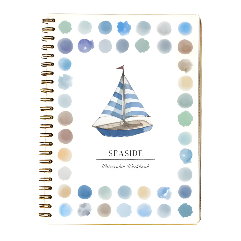 Livre de coloriage aquarelle multi-thèmes -Bord de mer - Ozerty