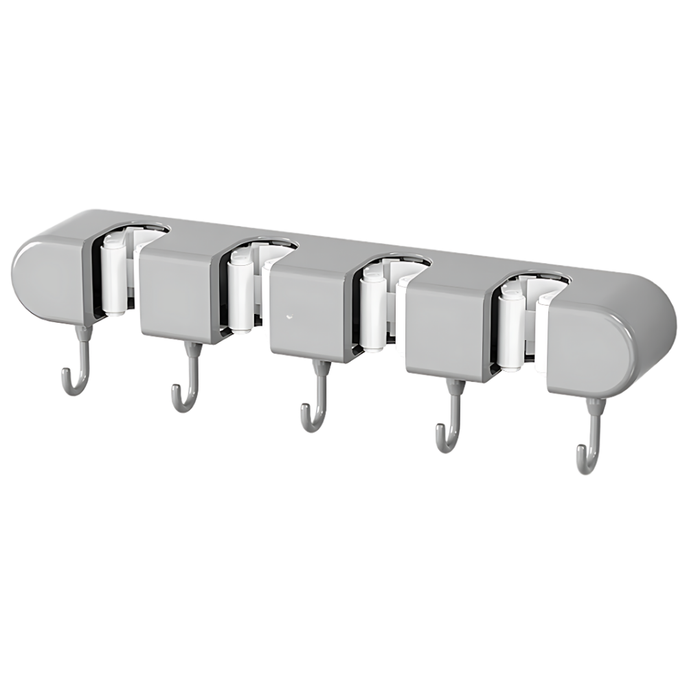 Porte-balai multifonctionnel
 -Gris - Ozerty