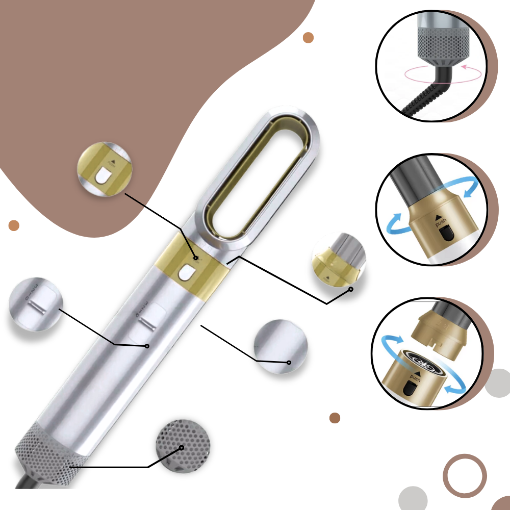 Brosse sèche-cheveux multifonction - Ozerty