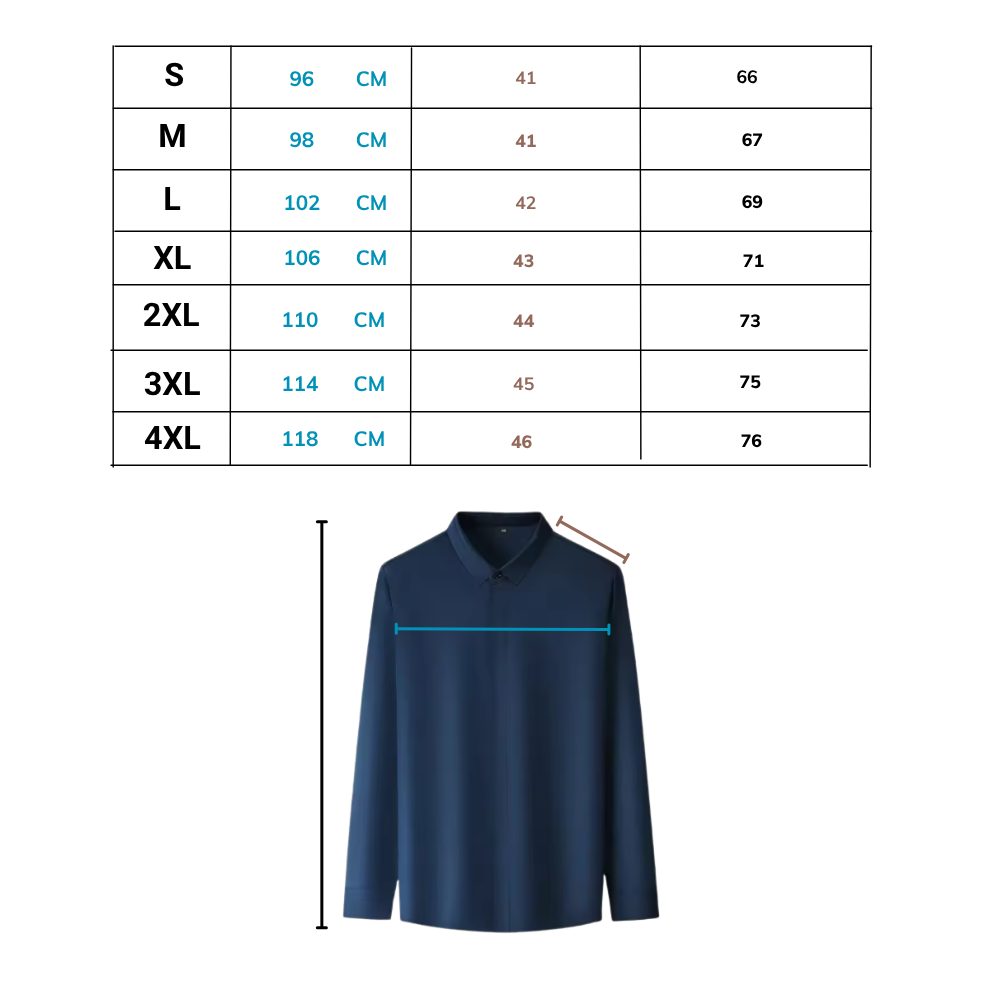 Chemise pour homme en soie mélangée infroissable - Ozerty