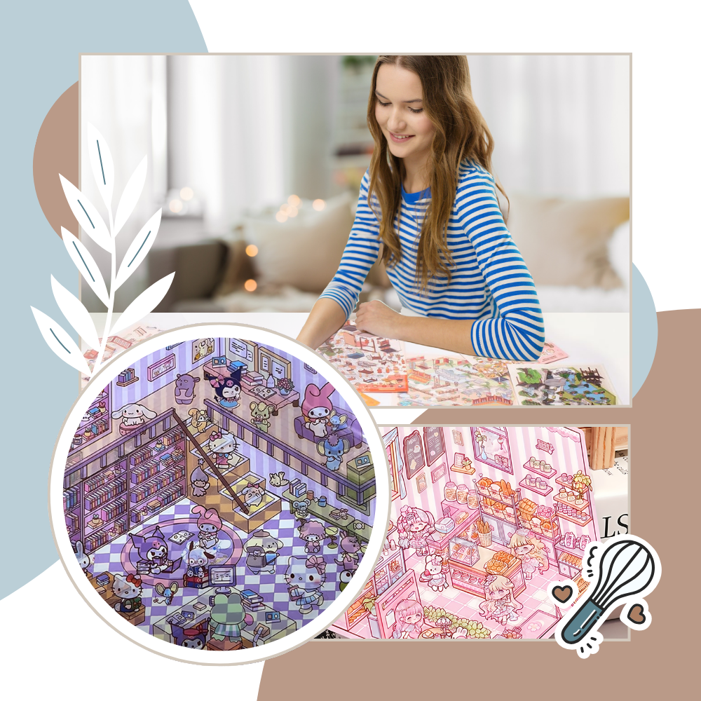 Autocollants Pastels de Mises en Scènes - Ozerty