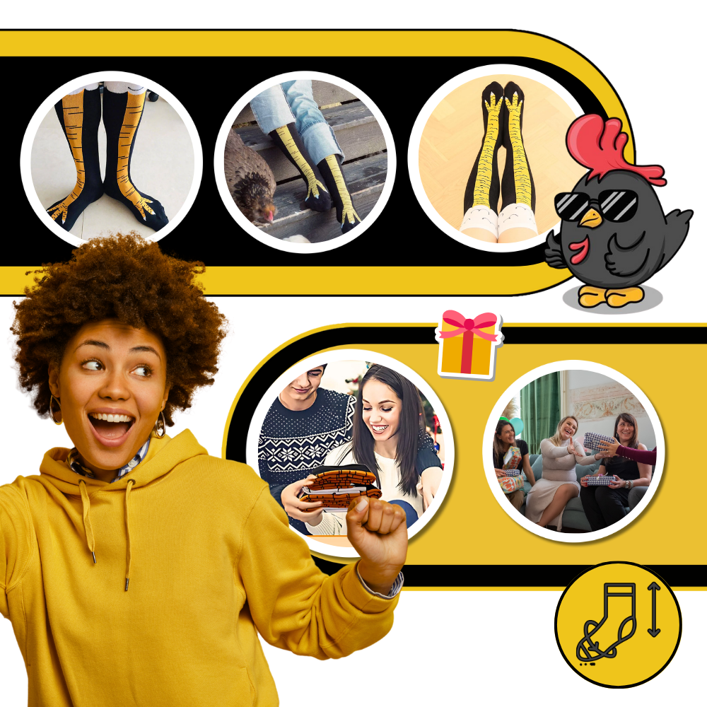 Chaussettes Motif Pattes de Poulet - Ozerty