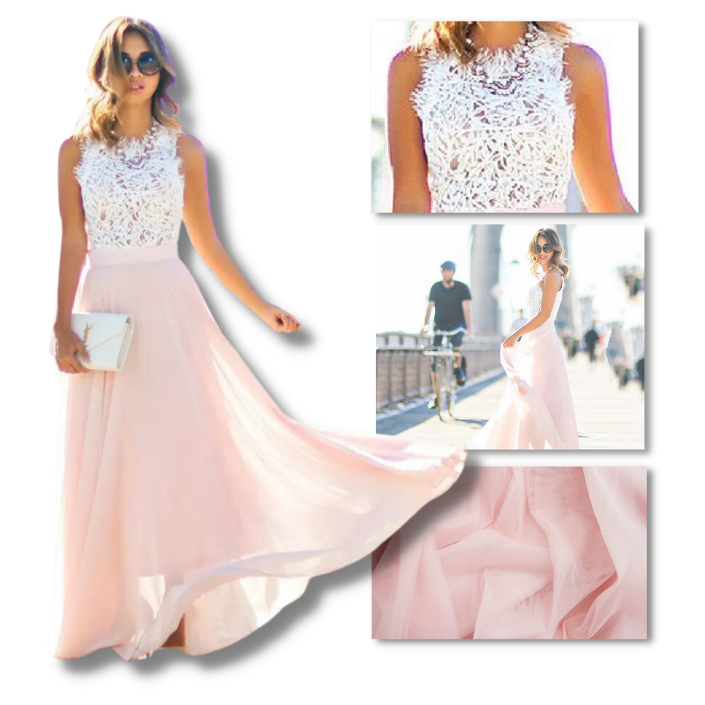 Robe en mousseline de dentelle Prairie Chic
 - Ozerty