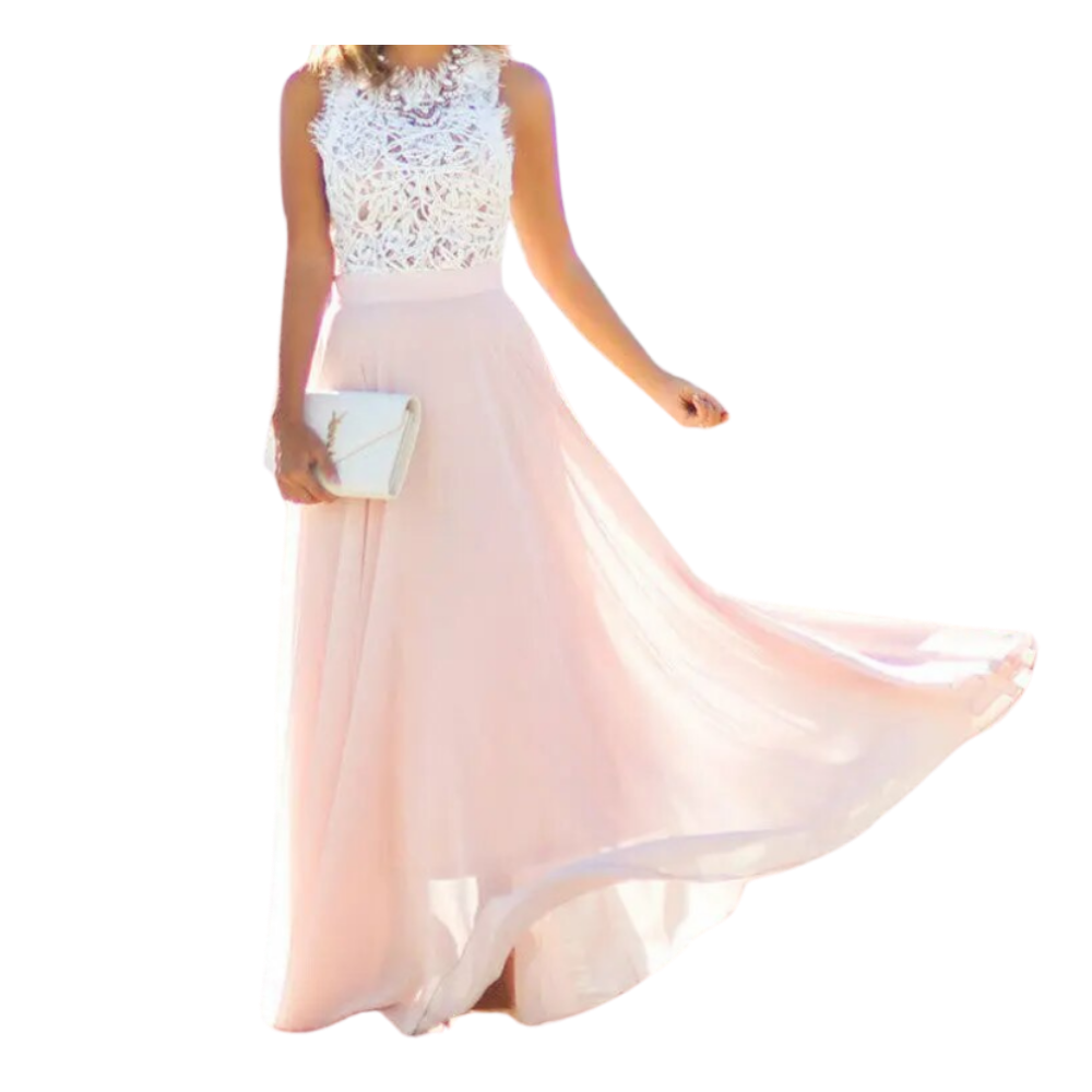 Robe en mousseline de dentelle Prairie Chic
 -Rose clair/SRose clair/MRose clair/LRose clair/XLRose clair/XXLRose clair/XXXL - Ozerty