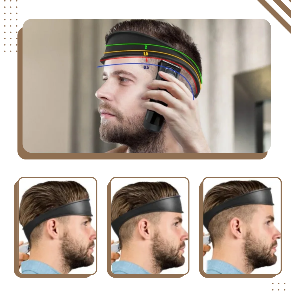 1x Bande Élastique Incurvée Coupe Cheveux Dégradé - Ozerty