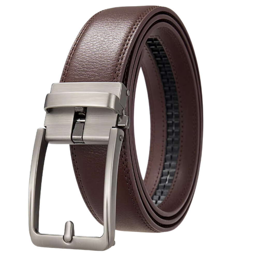 Ceinture automatique en cuir de vache -Marron - Ozerty