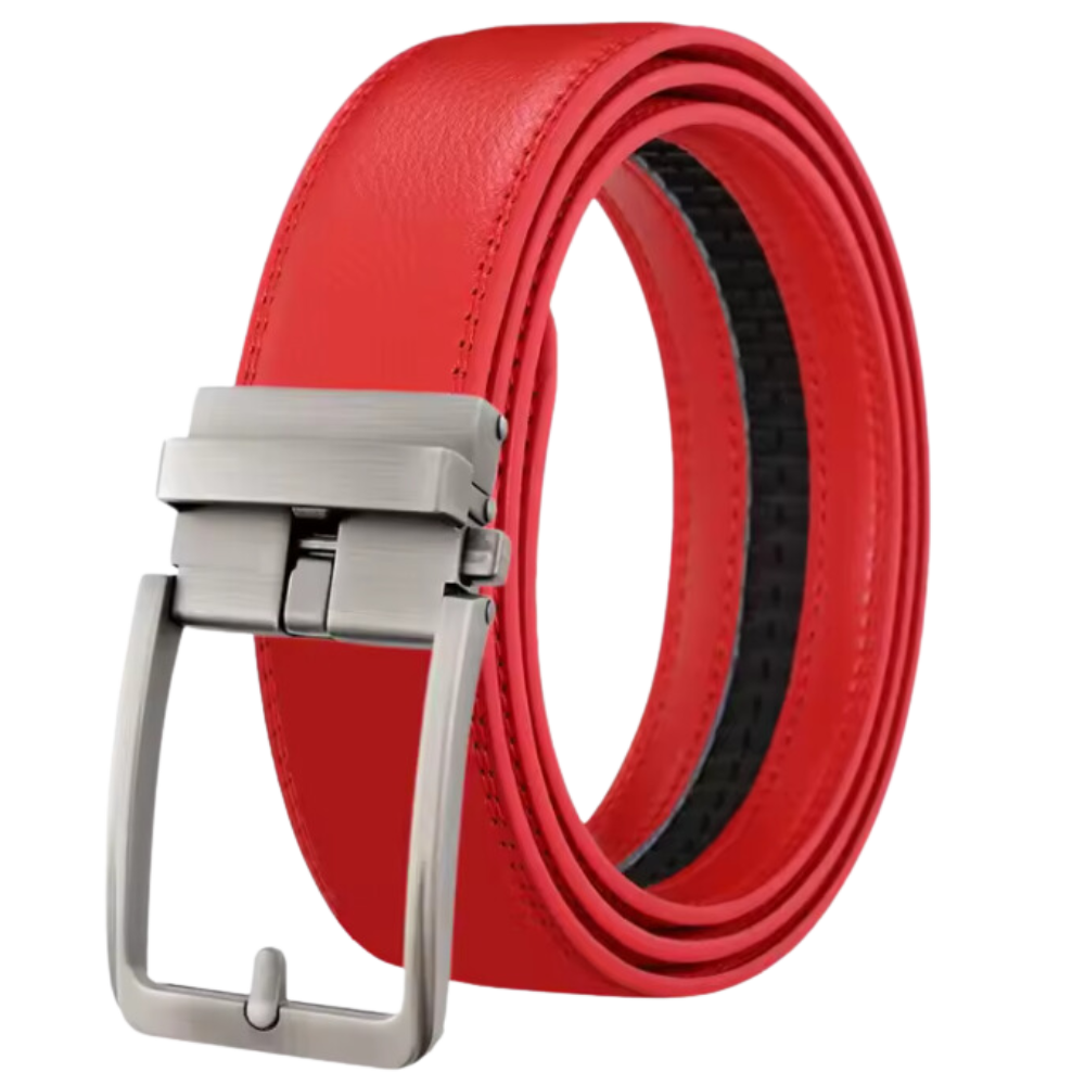 Ceinture automatique en cuir de vache -Rouge - Ozerty