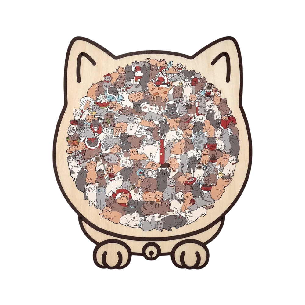 Puzzle en bois relaxant chat -Chat classique - Ozerty