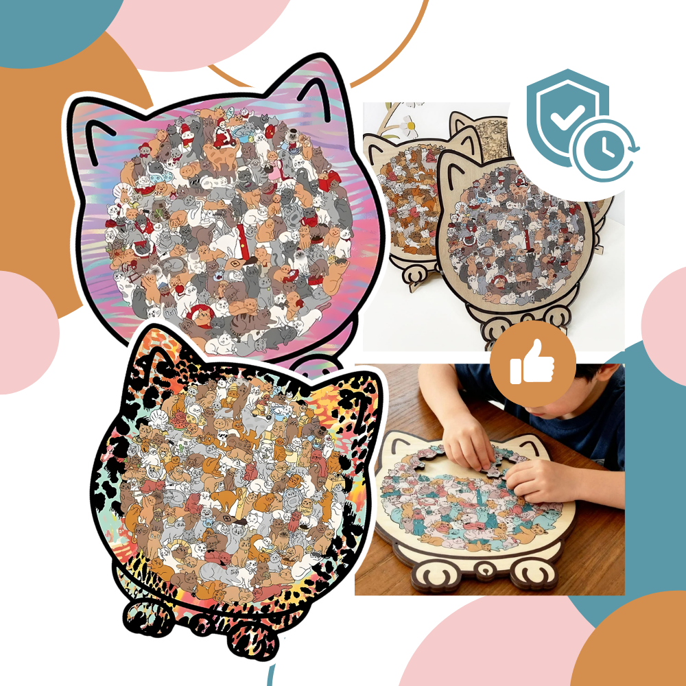 Puzzle en bois relaxant chat - Ozerty