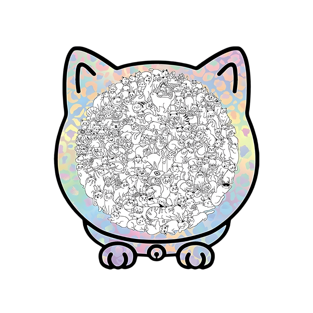 Puzzle en bois relaxant chat -Chat fantôme - Ozerty