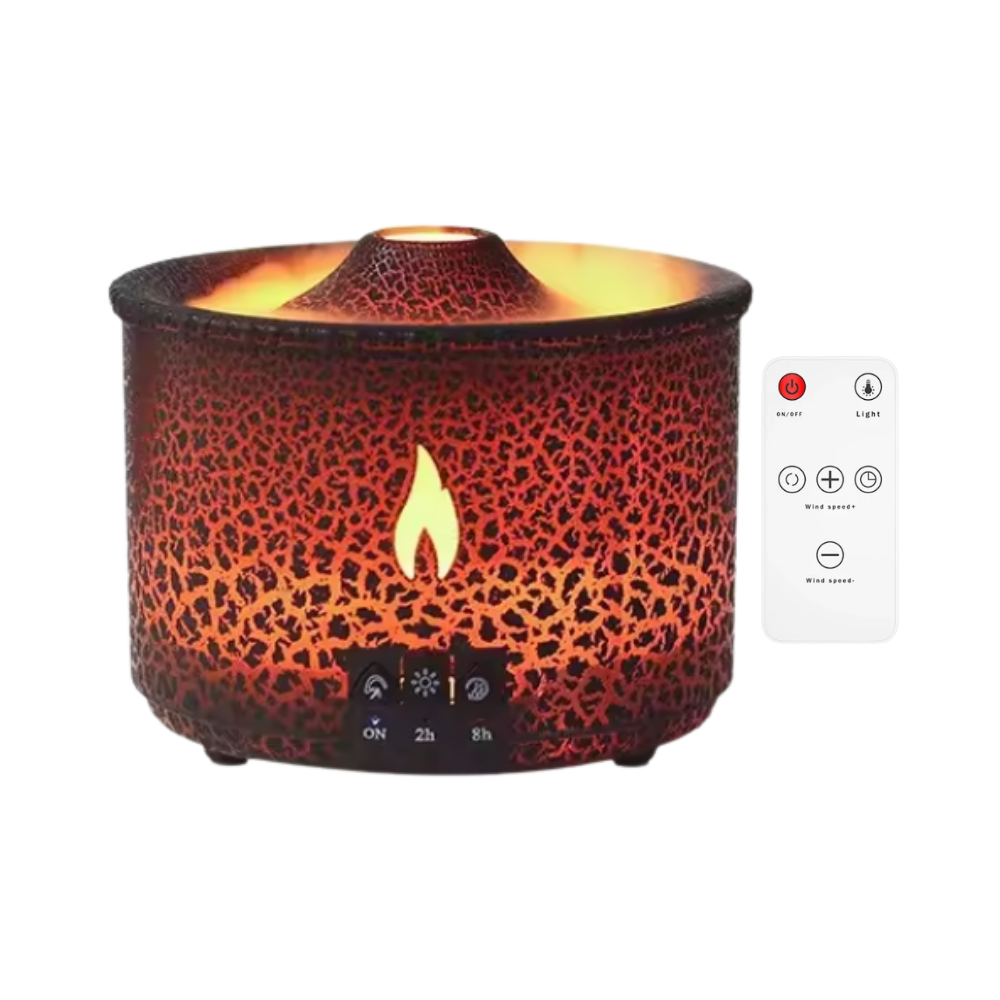Humidificateur relaxant en forme de volcan
 -Noir - Ozerty