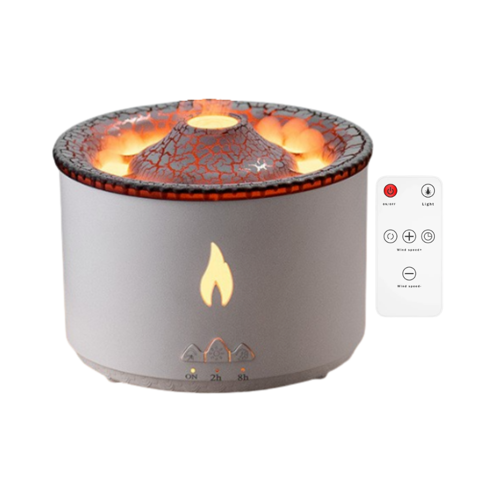 Humidificateur relaxant en forme de volcan
 -Blanc - Ozerty