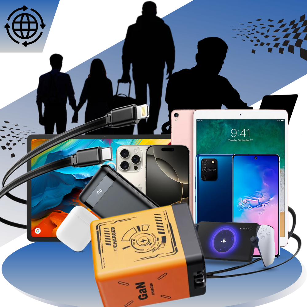 Chargeur mural double à câble rétractable - Ozerty