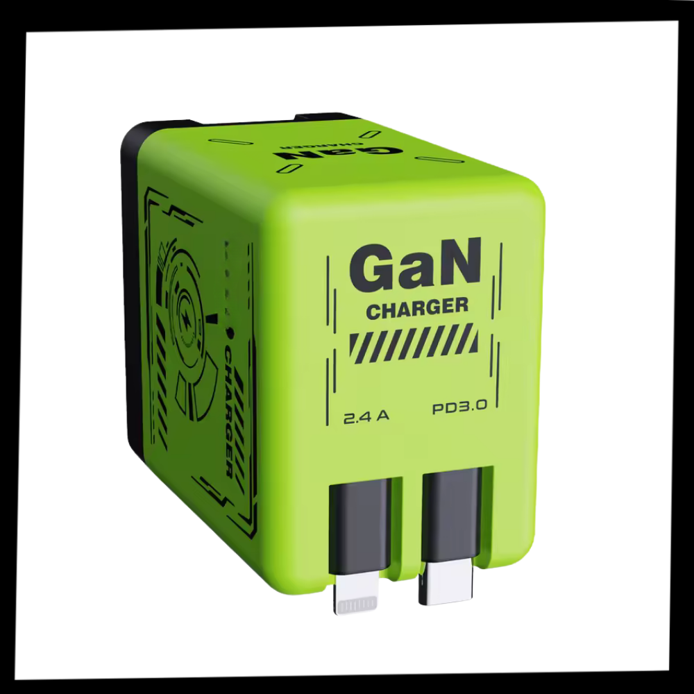 Chargeur mural double à câble rétractable - Ozerty