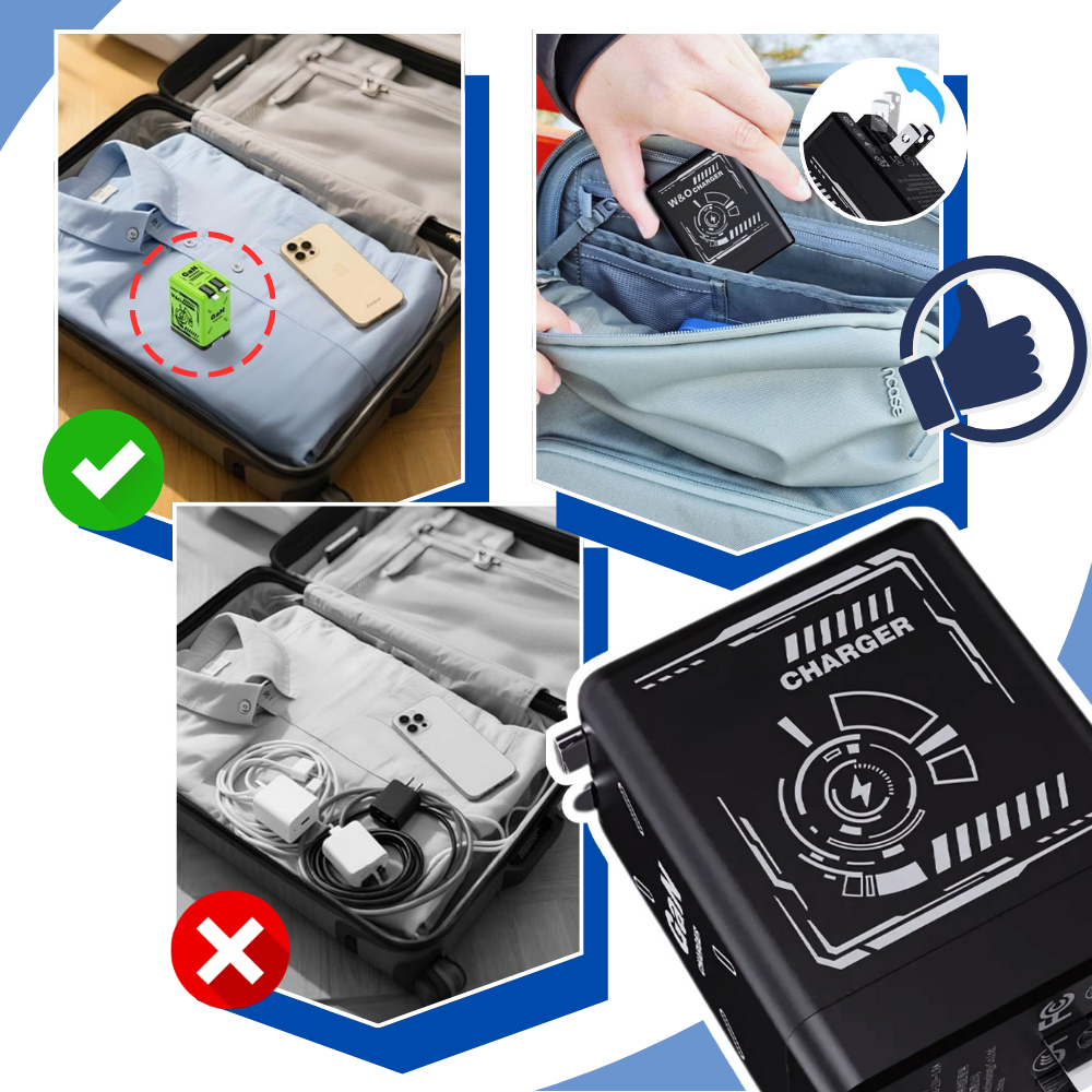 Chargeur mural double à câble rétractable - Ozerty