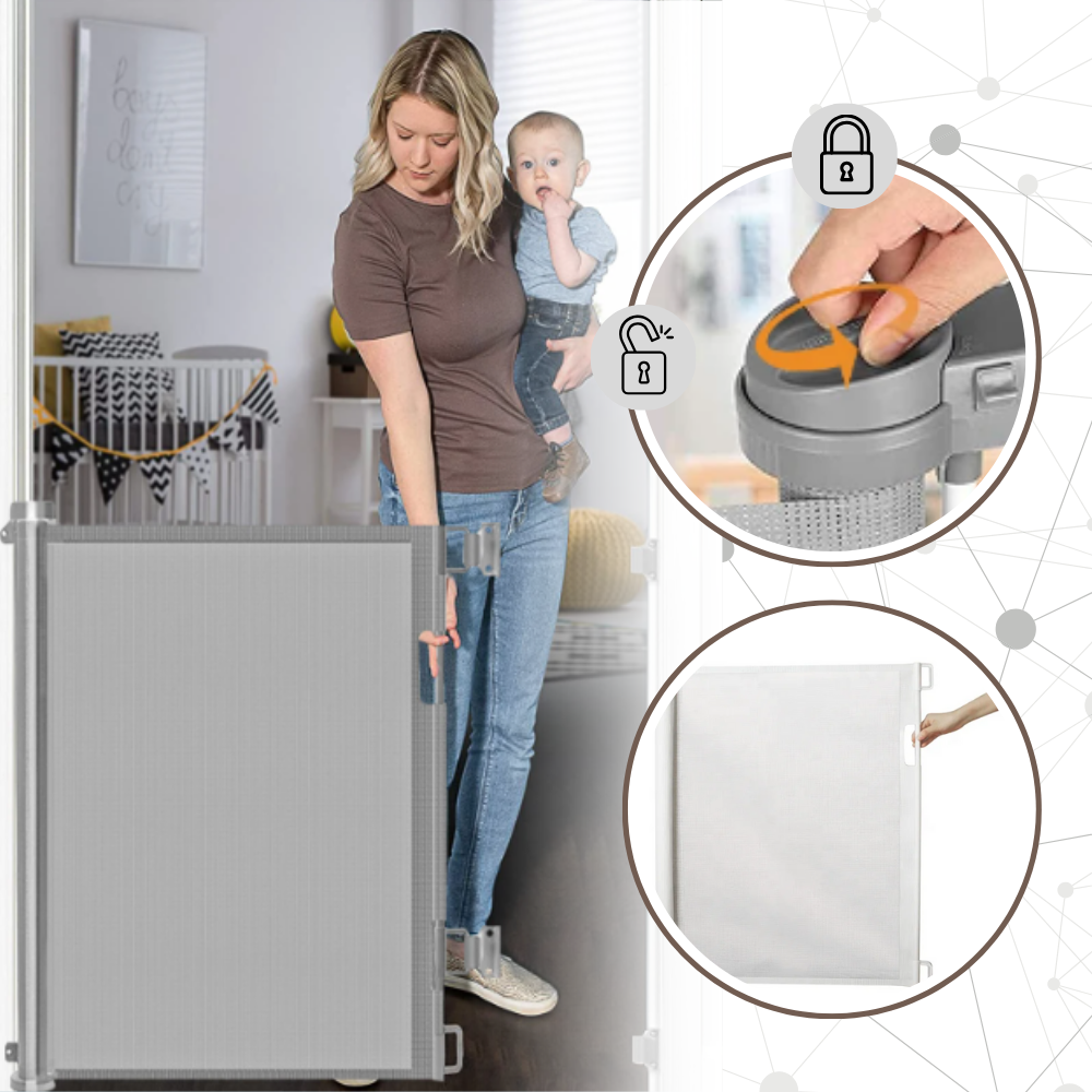 Barrière rétractable en maille pour animaux domestiques et bébés - Ozerty