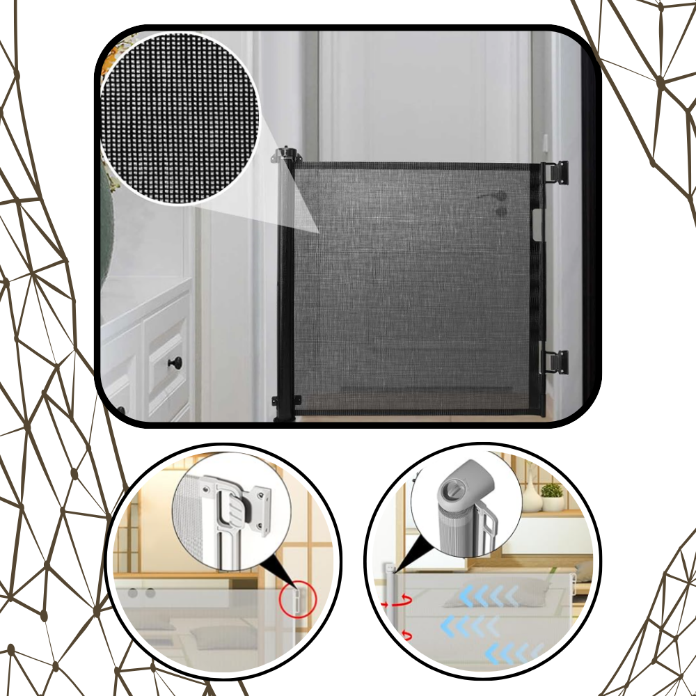 Barrière rétractable en maille pour animaux domestiques et bébés - Ozerty