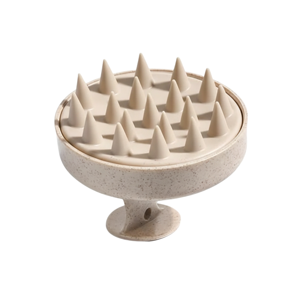 Brosse de massage en silicone pour le cuir chevelu -Beige - Ozerty