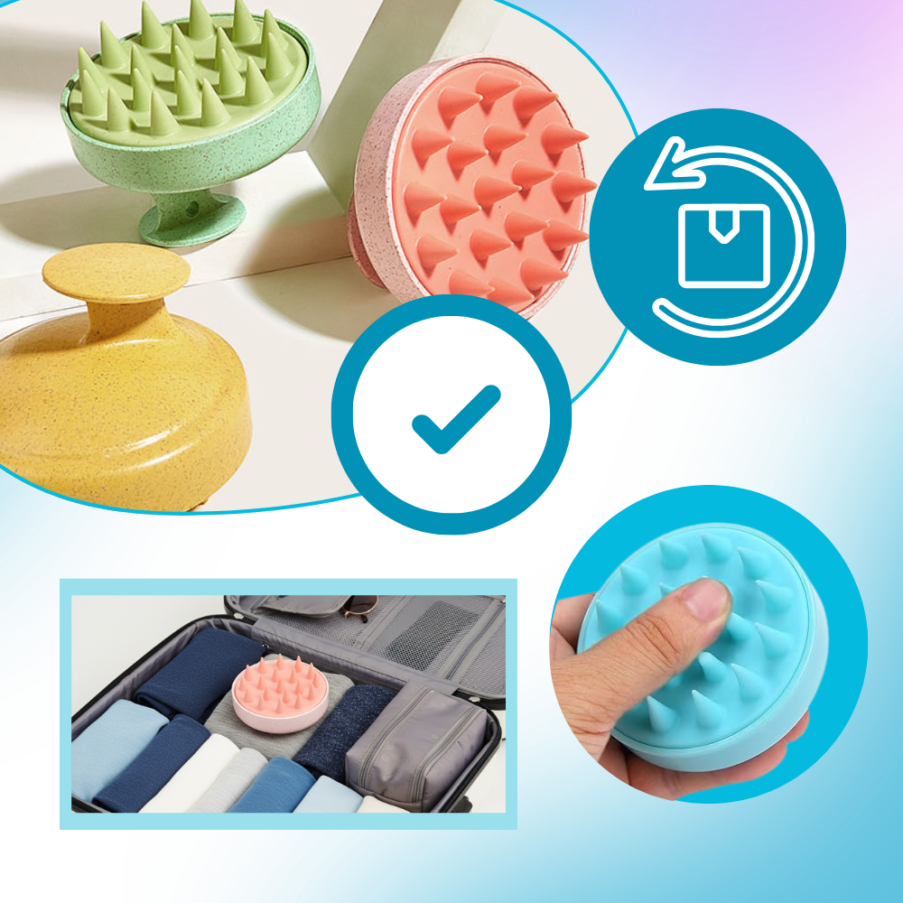 Brosse de massage en silicone pour le cuir chevelu - Ozerty