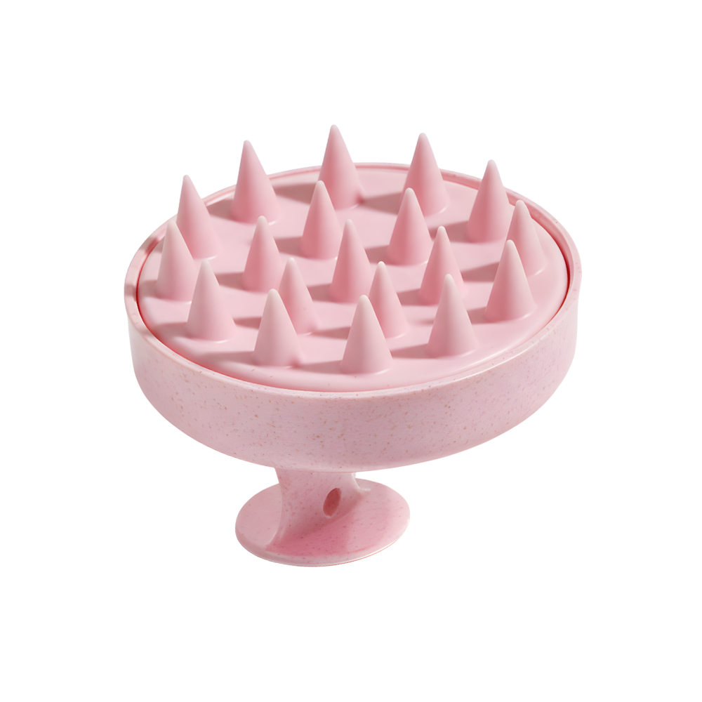 Brosse de massage en silicone pour le cuir chevelu -Rose - Ozerty