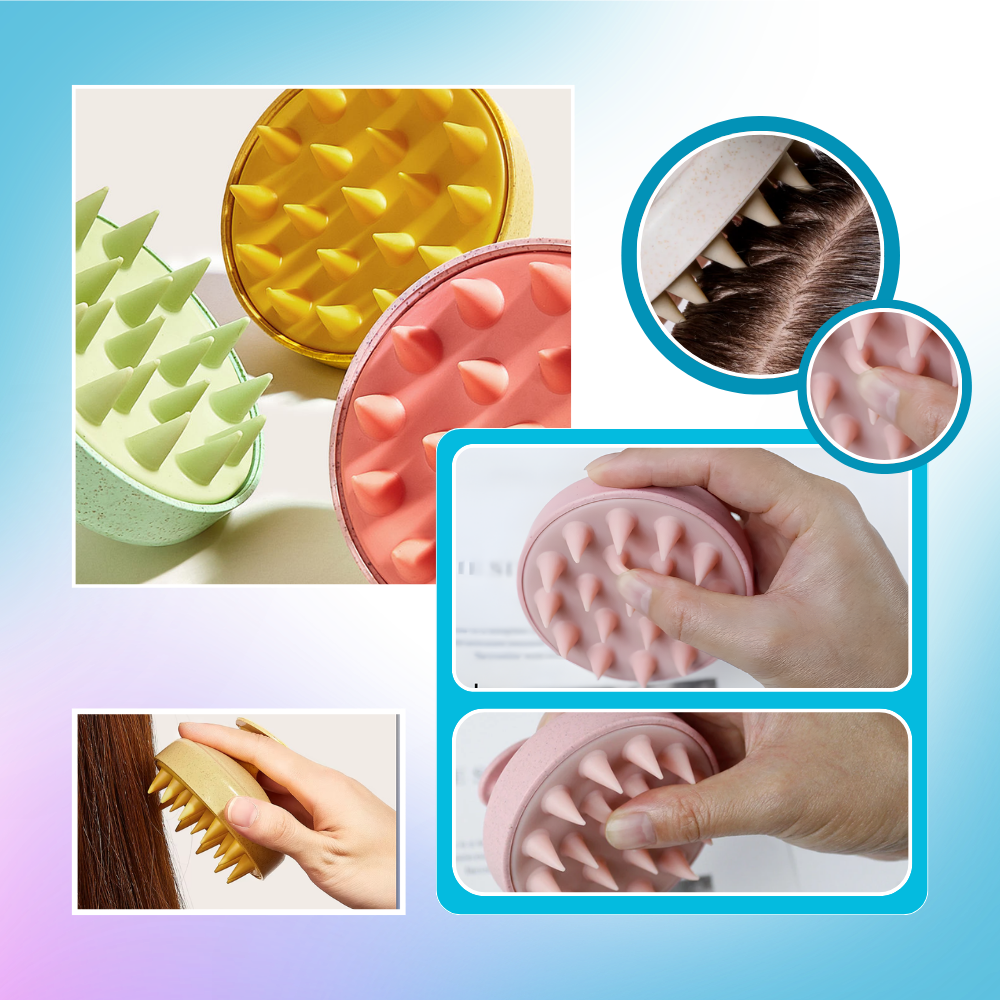 Brosse de massage en silicone pour le cuir chevelu - Ozerty