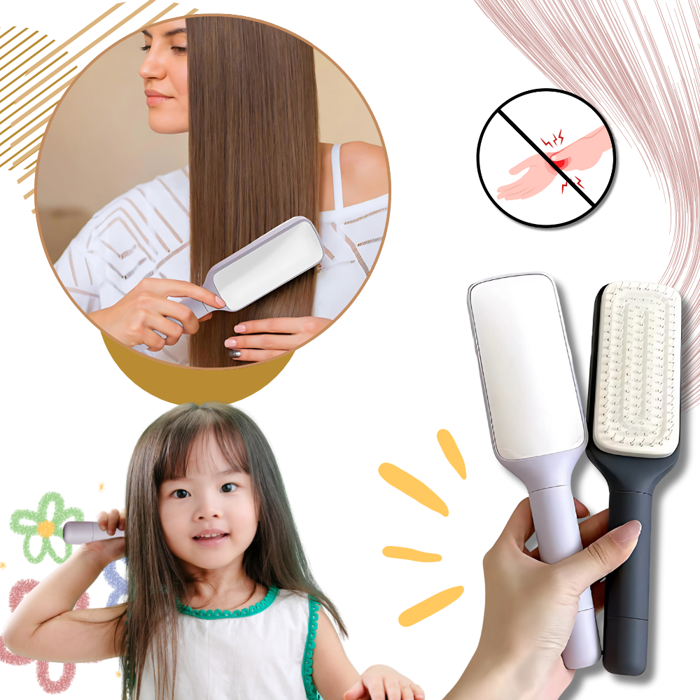 Brosse à cheveux autonettoyante pour le massage du cuir chevelu - Ozerty